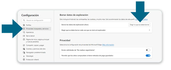 seleccion de que quieres borrar